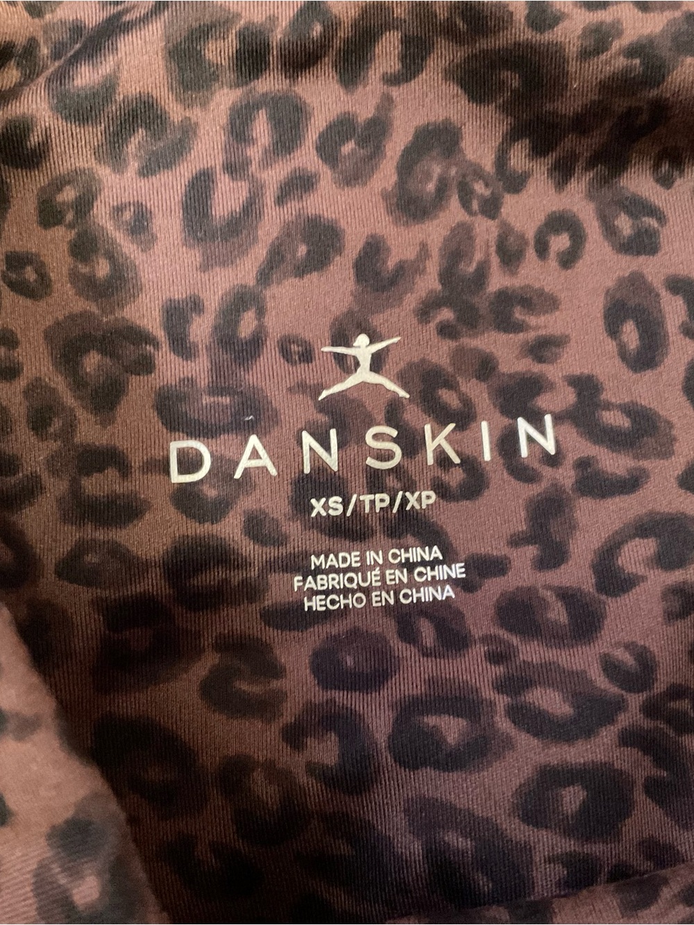Danskin High Waist Pocket Crop Leggings Espresso Spotted Leopard Print NWT XS - Picture 7 of 10